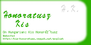 honoratusz kis business card